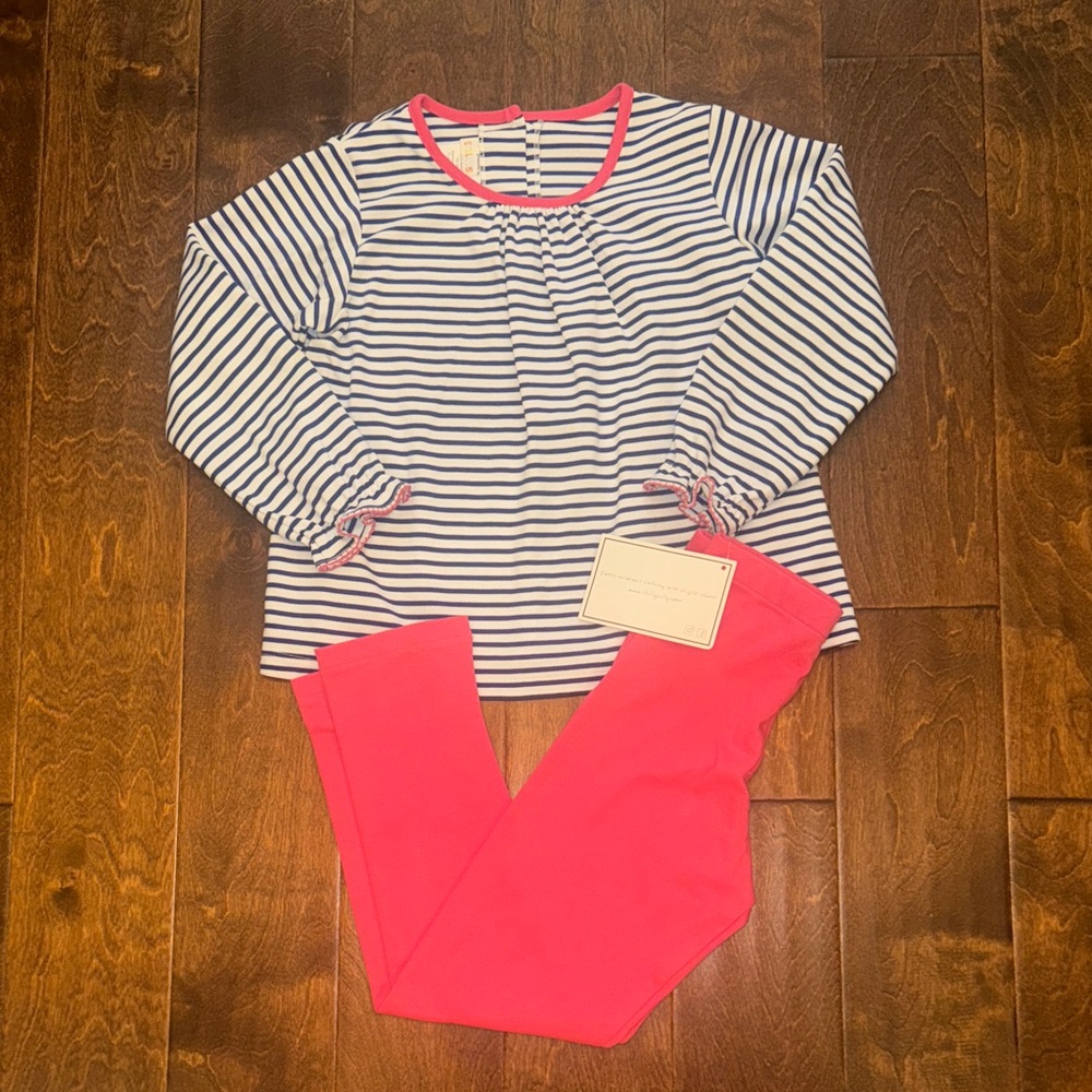 NWT Stellybelly Out & About Knit L/S Set - Royal Blue Stripe Knit - 8 price firm